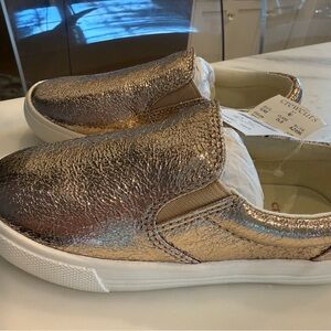 Crewcuts Kids Metallic Gold Slip-On Sneakers